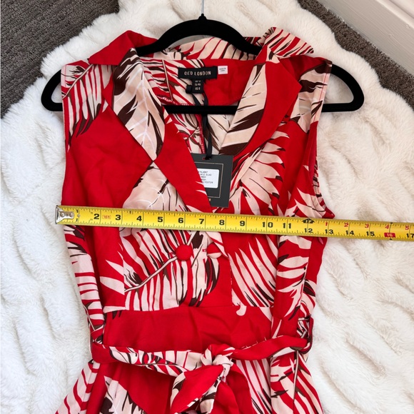 QED Red Leaf Print Maxi Dress - Picture 10 of 11